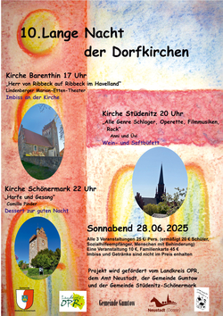 Plakat zur 10. Langen Nacht der Dorfkirchen