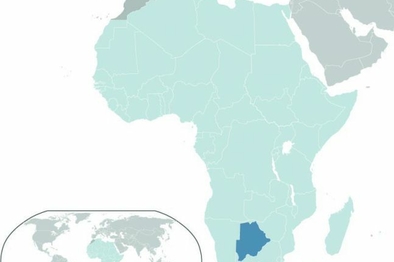 Botswana auf der Landkarte